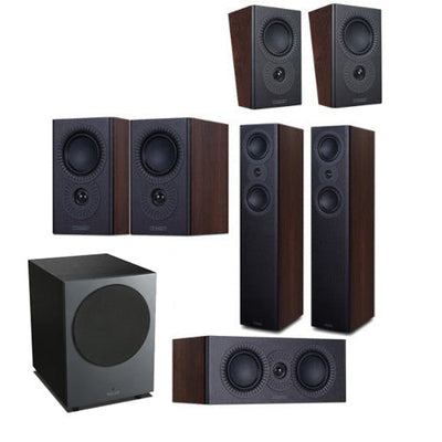 Mission LX MKII 5.1.2 Speaker Package Walnut (Black Subwoofer)