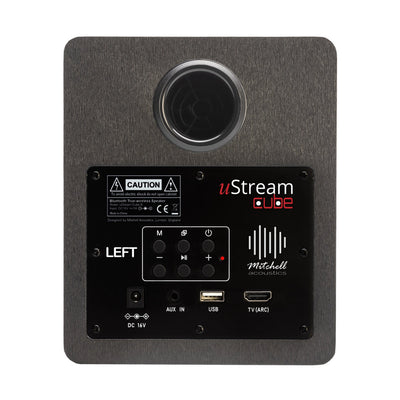 Mitchell Acoustics uStream Cube Hi-Fi Wireless Active Bookshelf Speakers Pair Black