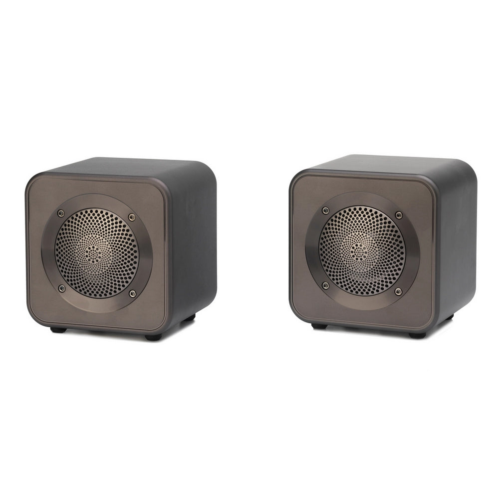 Mitchell Acoustics uStream GO Portable Active Stereo Wireless Speakers Pair - Gun Metal Grey