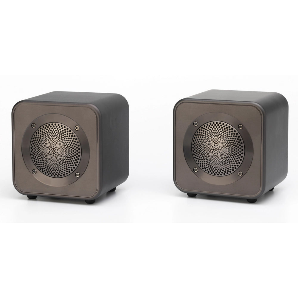 Mitchell Acoustics uStream GO Portable Active Stereo Wireless Speakers Pair - Gun Metal Grey