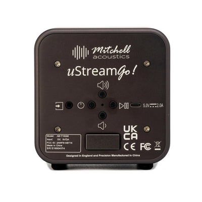 Mitchell Acoustics uStream GO Portable Active Stereo Wireless Speakers Pair - Gun Metal Grey