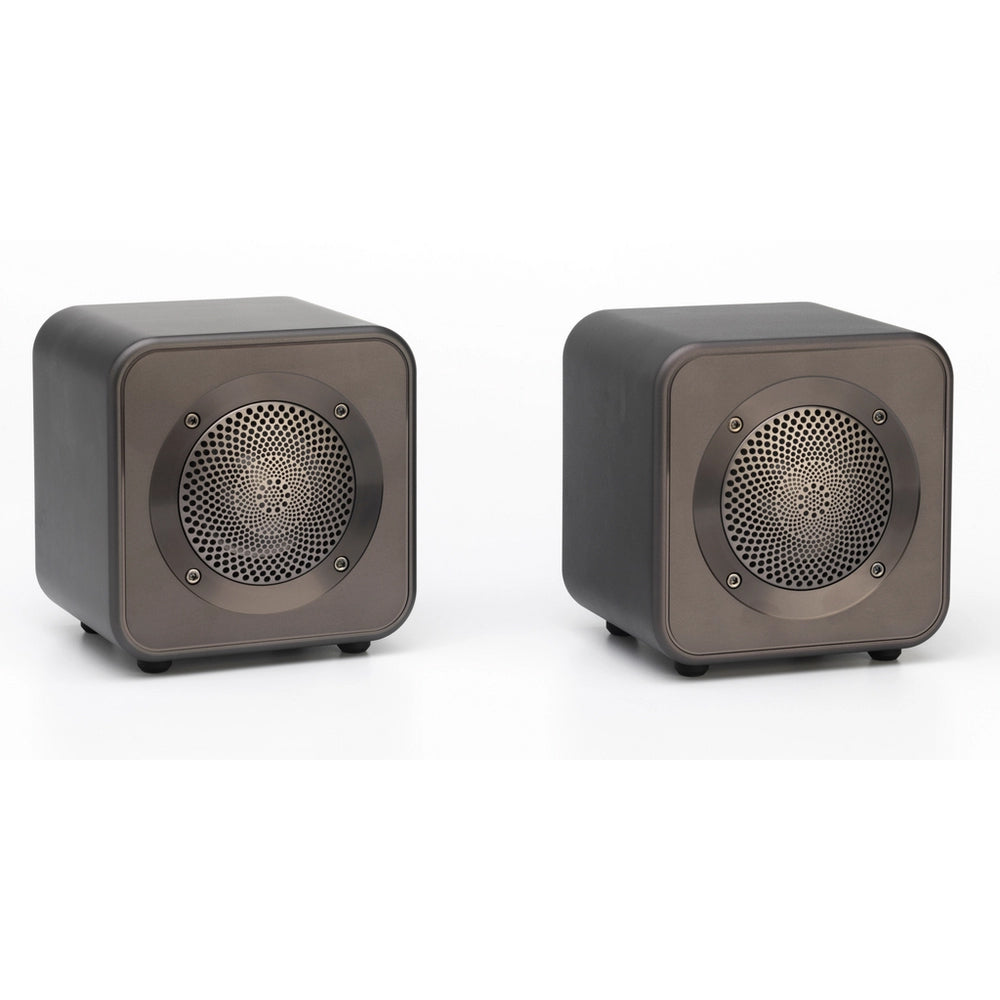 Mitchell Acoustics uStream GO Portable Active Stereo Wireless Speakers Pair - Gun Metal Grey