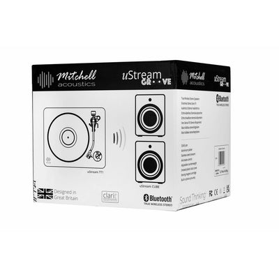 Mitchell Acoustics uStream Groove Turntable & True Wireless Speakers Pair HiFi Package