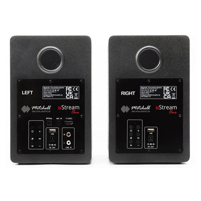 Mitchell Acoustics uStream One Active Stereo Wireless Bookshelf Speakers Pair Black