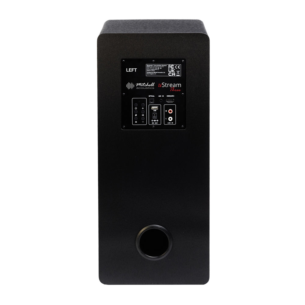 Mitchell Acoustics uStream Three Active Stereo Wireless Bookshelf Speakers Pair Black