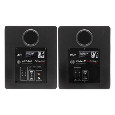 Mitchell Acoustics uStream Two Active Stereo Wireless Bookshelf Speakers Pair Black