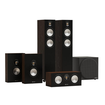 Monitor Audio Bronze 300 7G Series 5.1 Home Cinema Speakers Package Walnut