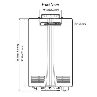 NHW700-199AE - Non-Condensing Tankless Water Heater - Outdoor, 199,000 BTU