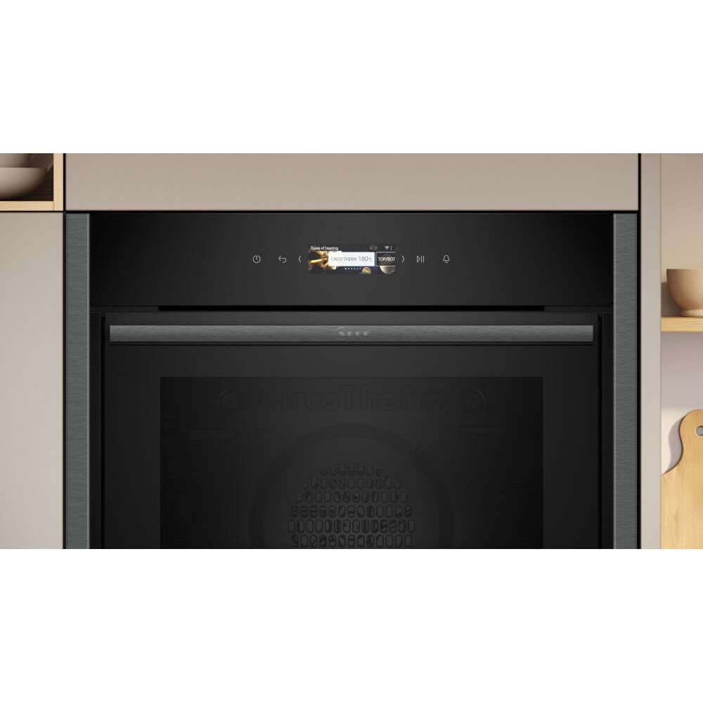 Neff B54CR31G0B N70 Slide and Hide Built-In Electric Single Oven Graphite Grey