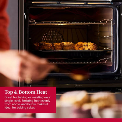 Neff B6ACH7AG7B N50 Slide & Hide Wifi Connected 60cm Built In Electric Single Oven with Pyrolytic Cleaning Graphite A+ Rated