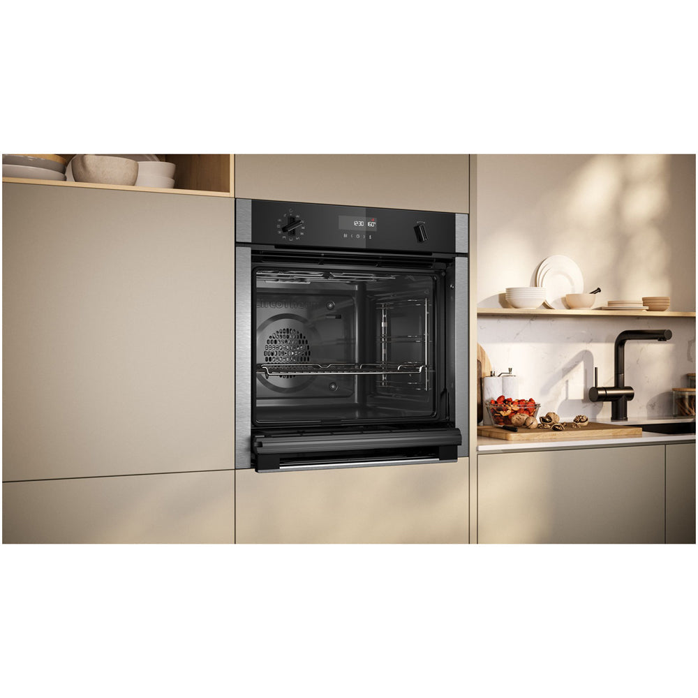Neff B6ACH7AN7B N50 Slide and Hide Built In Self Cleaning Single Electric Oven Stainless steel