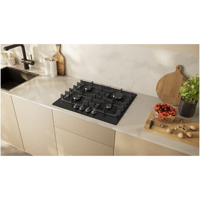 Neff T26NKP4S0 N50 60cm Tempered Black Glass Gas Hob