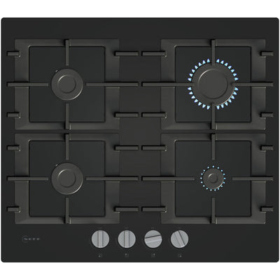 Neff T26NKP4S0 N50 60cm Tempered Black Glass Gas Hob