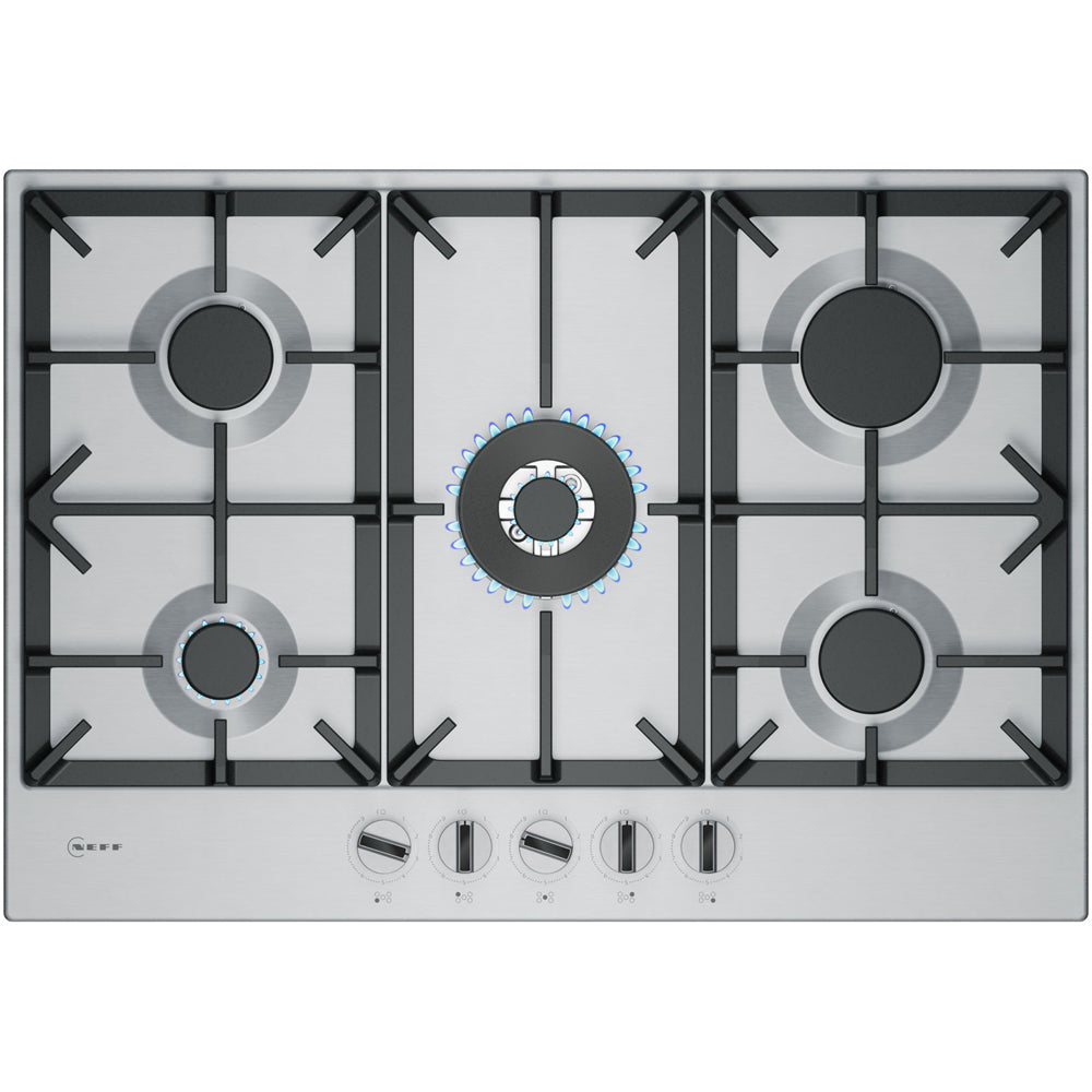 Neff T27CIQ8N0 N70 Flame Select 75cm Stinless Steel Gas Hob