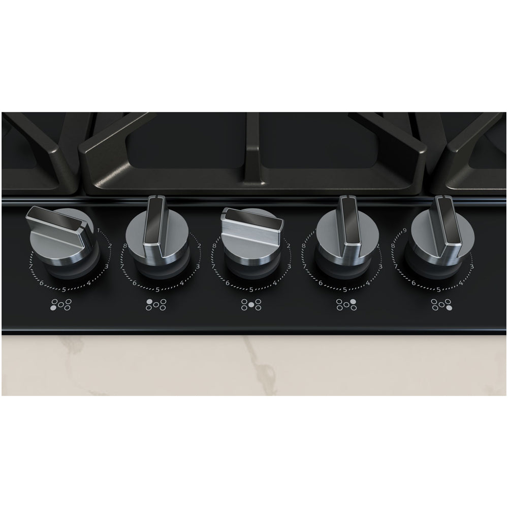 Neff T27CIQ8S0 N70 Flame Select 75cm Black Enamel Gas Hob