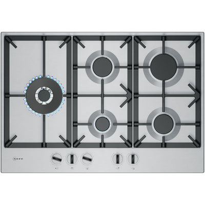 Neff T27CIS8N0 N70 Falme Slelect 75cm Stainless Steel Gas Hob