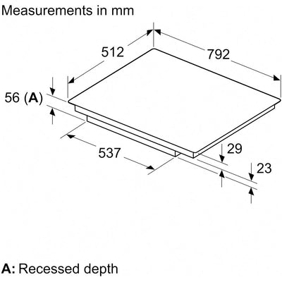 Neff T58PHW1L0 N70 80cm Flush line Combi Zone Induction Hob