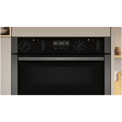 Neff U2ACH7AG7B N50 Built in Self Cleaning Electric Double Oven Graphite