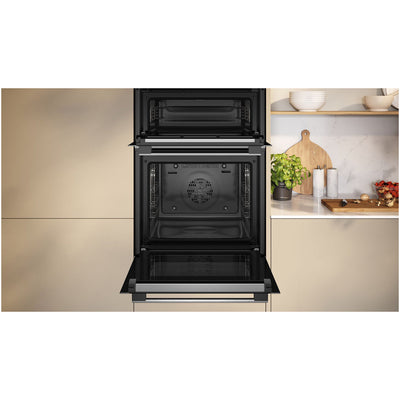 Neff U2ACH7AN7B Built in Self Cleaning Electric Double Oven Stainless Steel