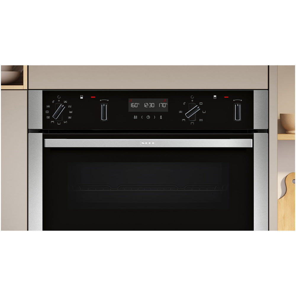 Neff U2ACH7AN7B Built in Self Cleaning Electric Double Oven Stainless Steel