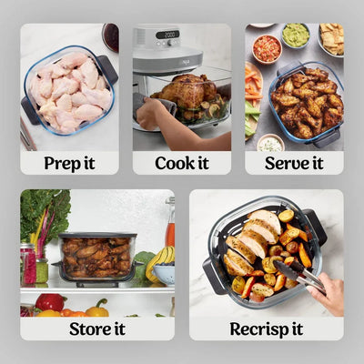 Ninja AS090UKWH CRISPi PRO 5-in-1 XL Glass Air Fryer White