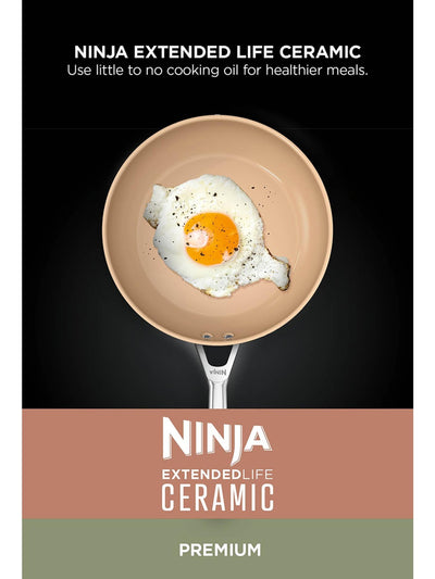 Ninja CW95000UK Ceramic Coated Cookware 5-Piece Set - Apricot & Grey