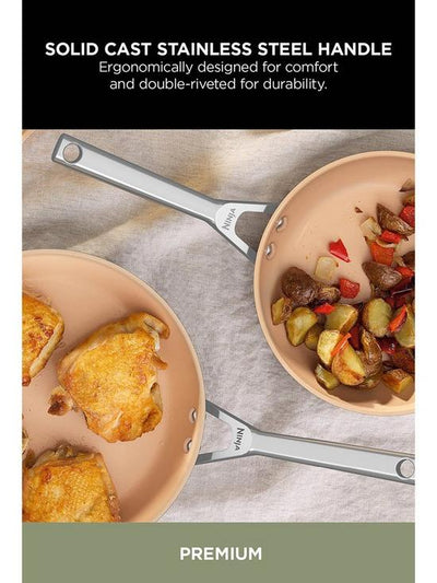 Ninja CW95000UK Ceramic Coated Cookware 5-Piece Set - Apricot & Grey