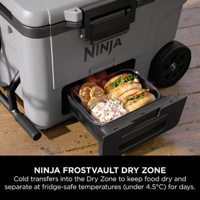 Ninja FB245UKGY FrostVault 45QT 42L Wheeled Cooler with Dry Zone Slate Grey
