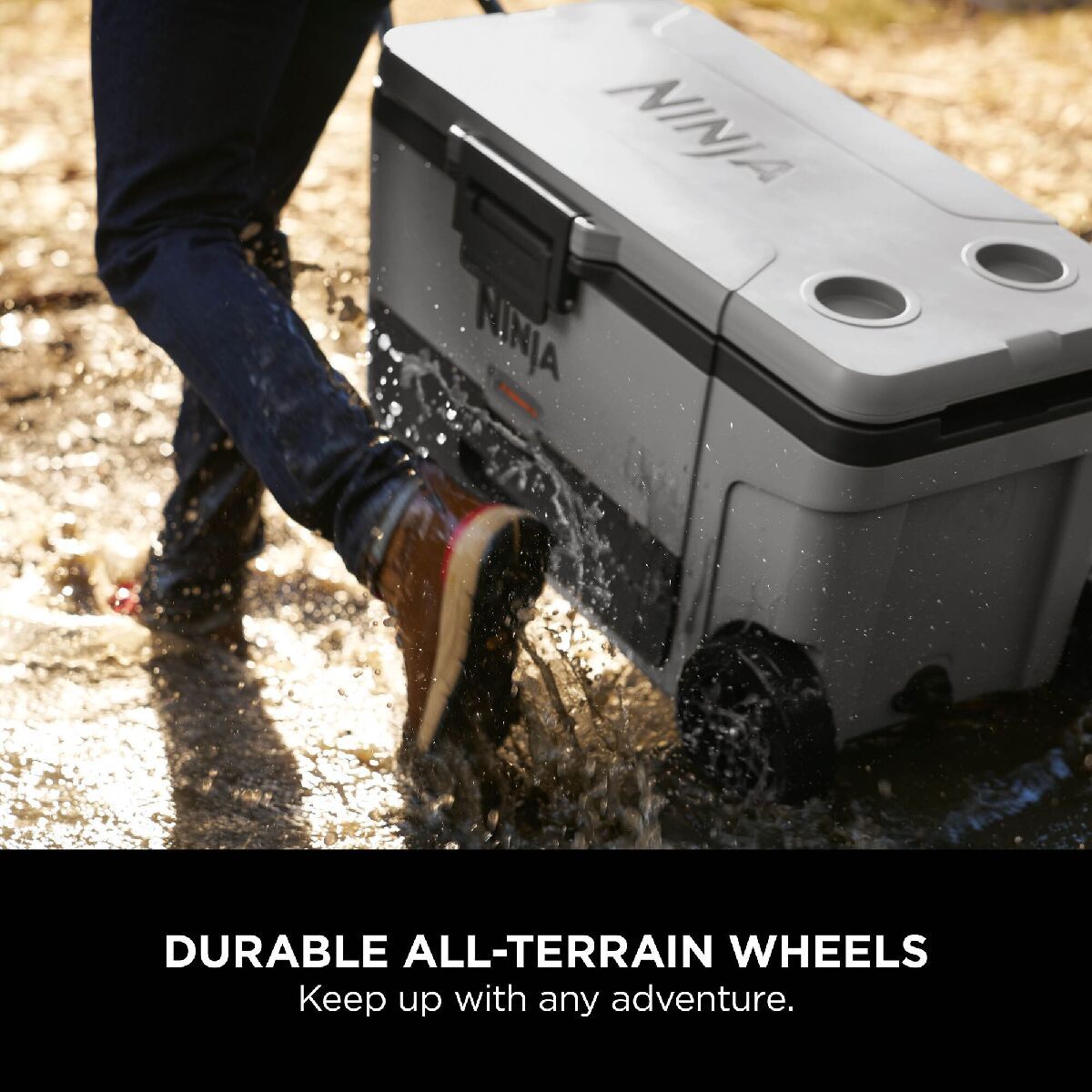 Ninja FB265EUUKGY FrostVault 65QT 61L Wheeled Cooler with Dry Zone Slate Grey