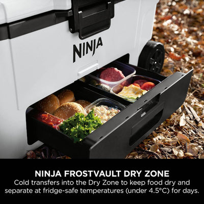 Ninja FB265EUUKWH FrostVault 65QT 61L Wheeled Cooler with Dry Zone Cloud White
