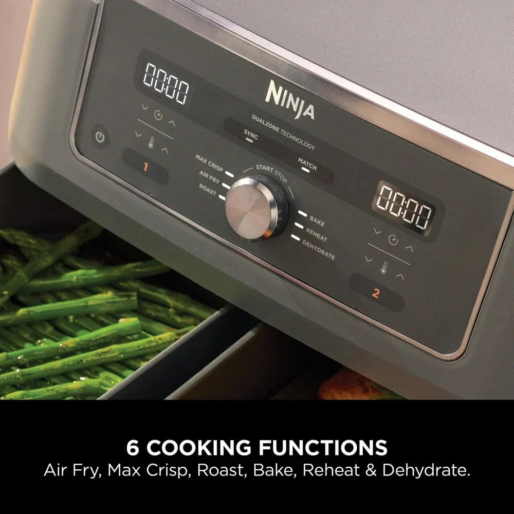 Ninja MAX 6 in 1 Dual Zone Air Fryer DZ400UK 9.5L - Gunmetal Grey