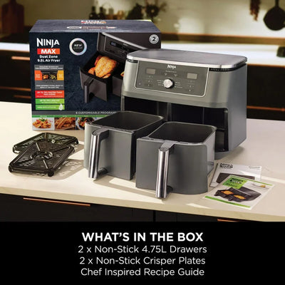 Ninja MAX 6 in 1 Dual Zone Air Fryer DZ400UK 9.5L - Gunmetal Grey
