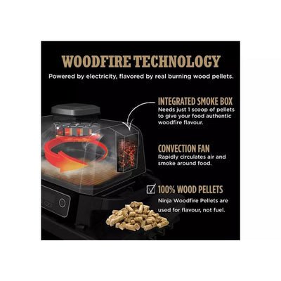 Ninja OG701UK Woodfire Electric BBQ Grill and Smoker