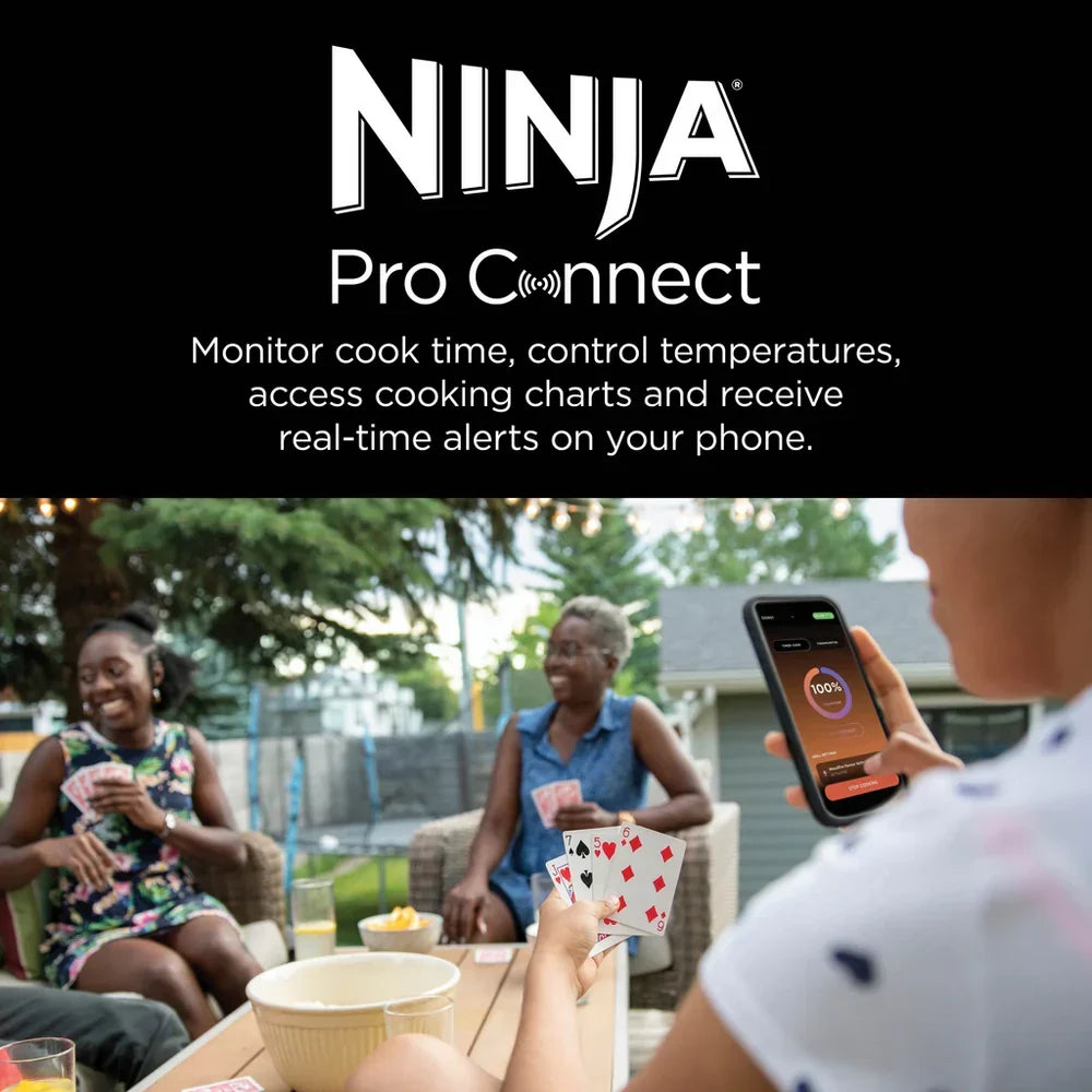 Ninja OG901UK Woodfire Pro Connect XL Electric BBQ Grill & Smoker with Cover and Woodfire Pellets OG901UKCOVKIT