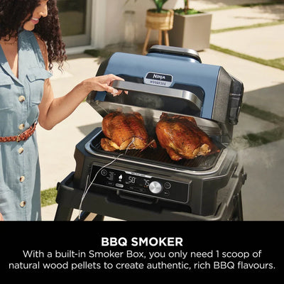 Ninja OG901UK Woodfire Pro Connect XL Electric BBQ Grill & Smoker with Cover and Woodfire Pellets OG901UKCOVKIT