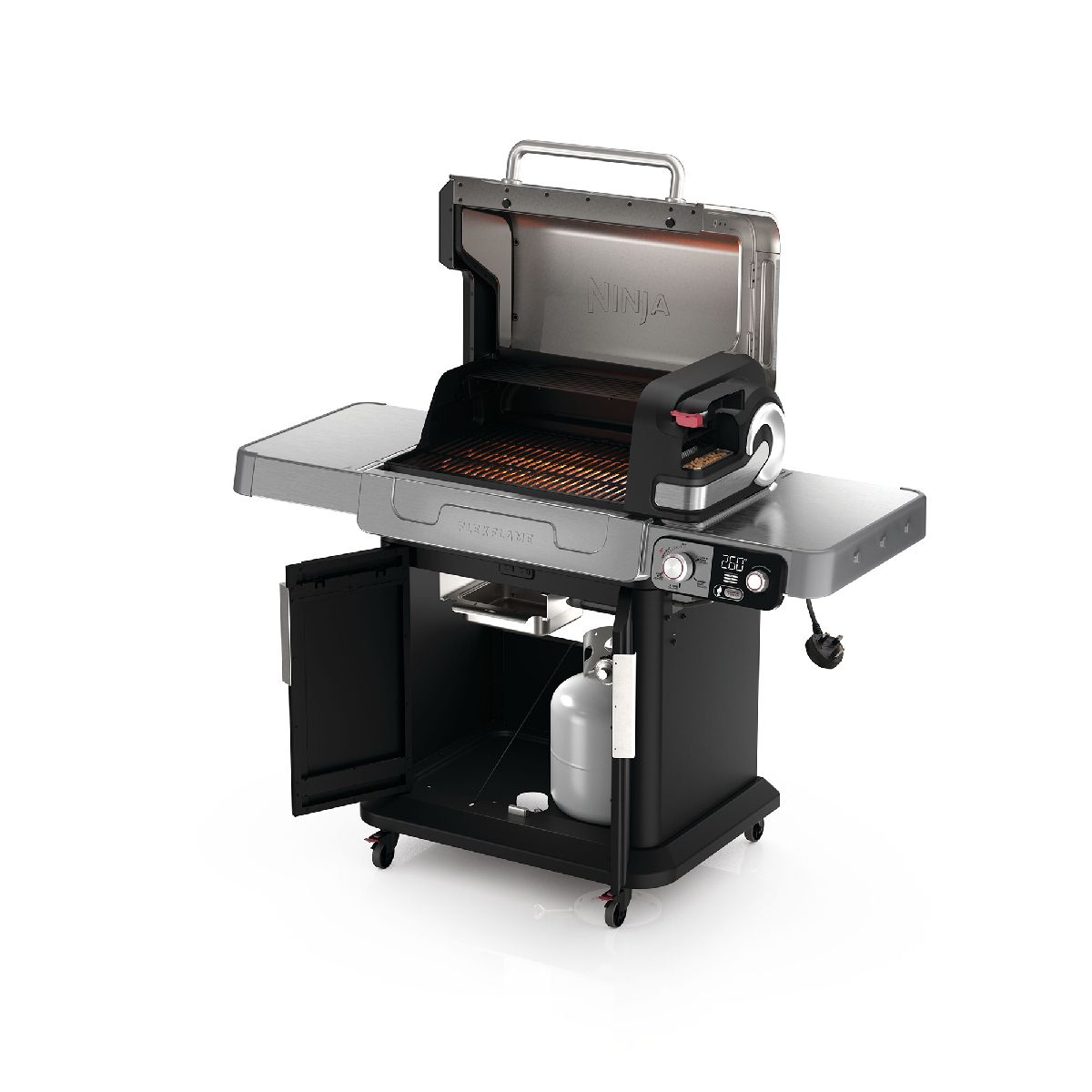 Ninja PG301UK FlexFlame Gas BBQ & Outdoor Cooking System Black Silver