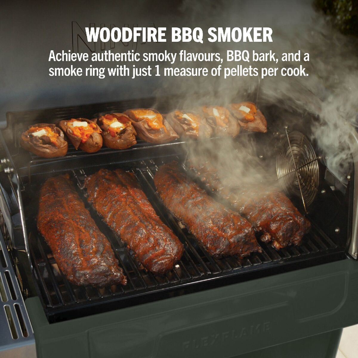 Ninja PG301UKGN FlexFlame Gas BBQ & Outdoor Cooking System Green