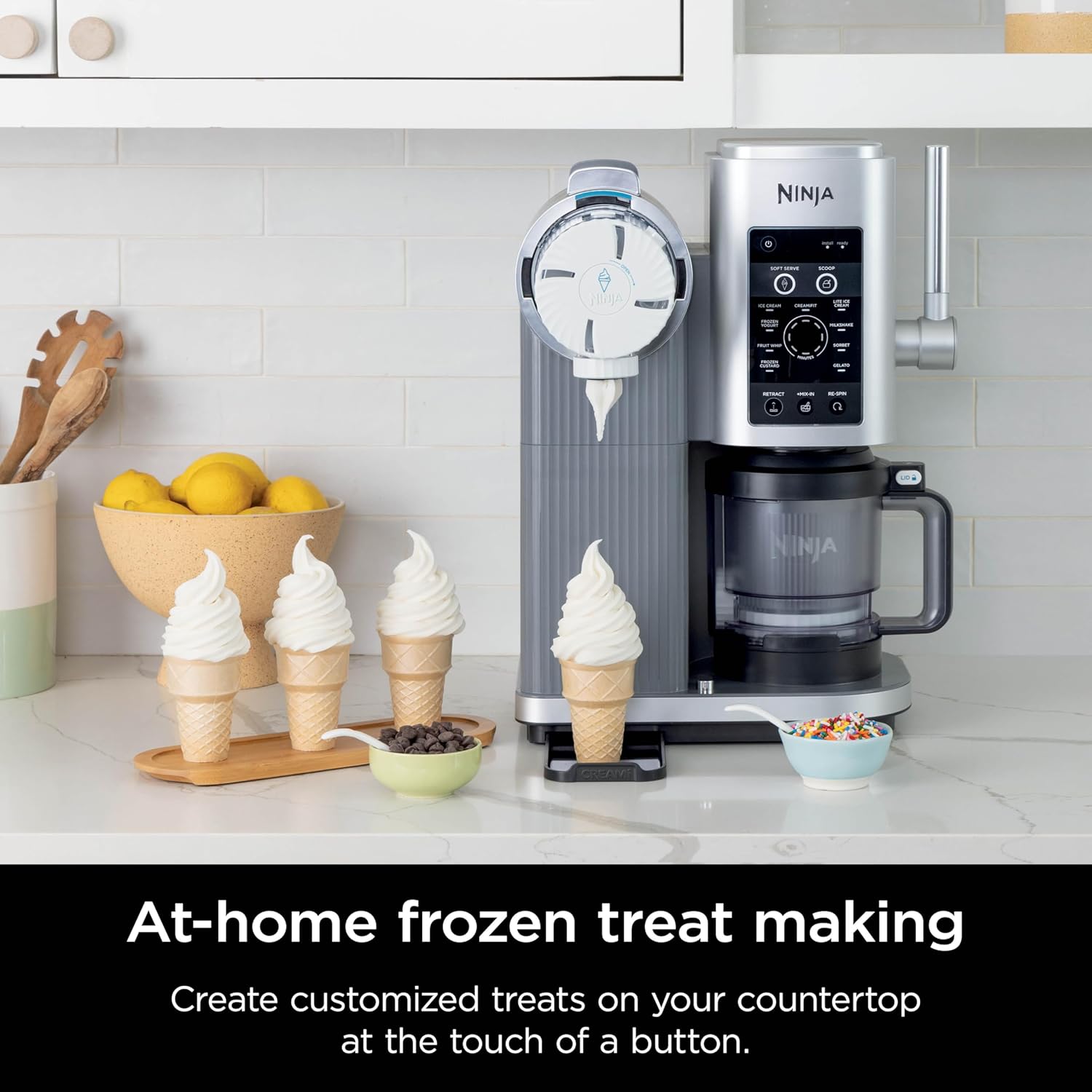 Ninja Swirl by CREAMi 13 in 1 Soft Serve and Ice Cream Maker NC701UK - Platinum Silver