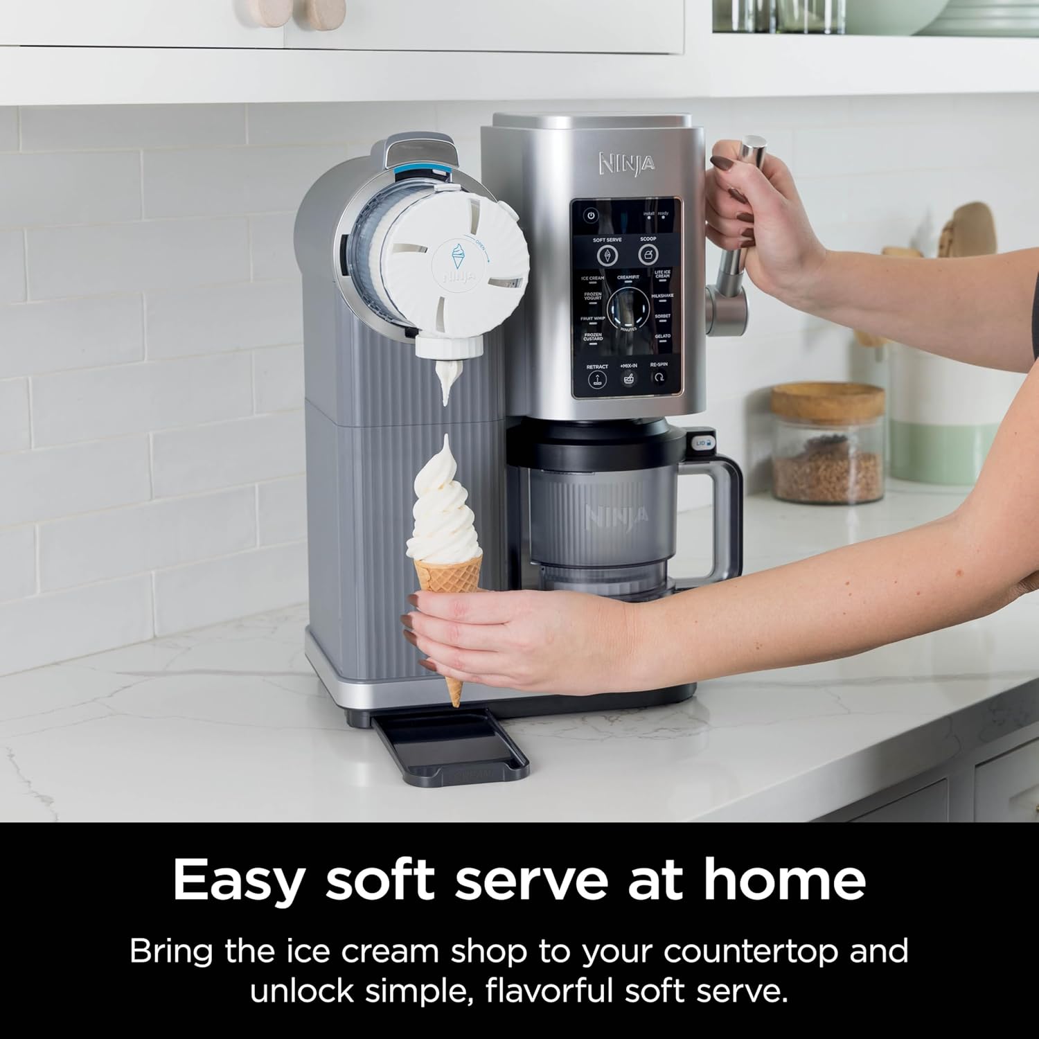 Ninja Swirl by CREAMi 13 in 1 Soft Serve and Ice Cream Maker NC701UK - Platinum Silver