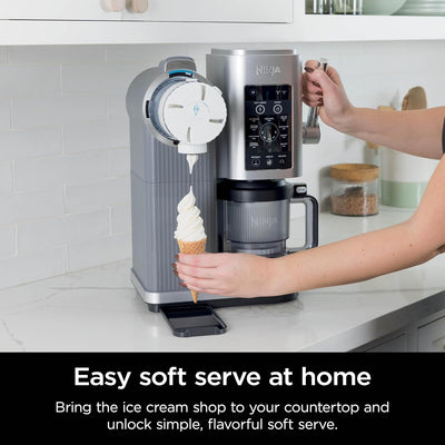 Ninja Swirl by CREAMi 13 in 1 Soft Serve and Ice Cream Maker NC701UK - Platinum Silver