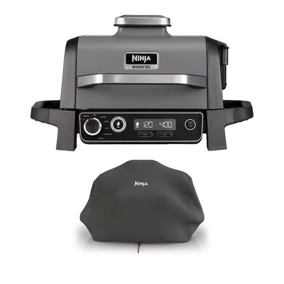 Ninja Woodfire Electric BBQ Grill and Smoker with Cover OG701UKCOVERKIT