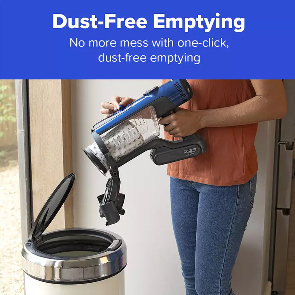 Numatic Henry Quick Pet Cordless Stick Vacuum Cleaner Blue 916634 - Clearance