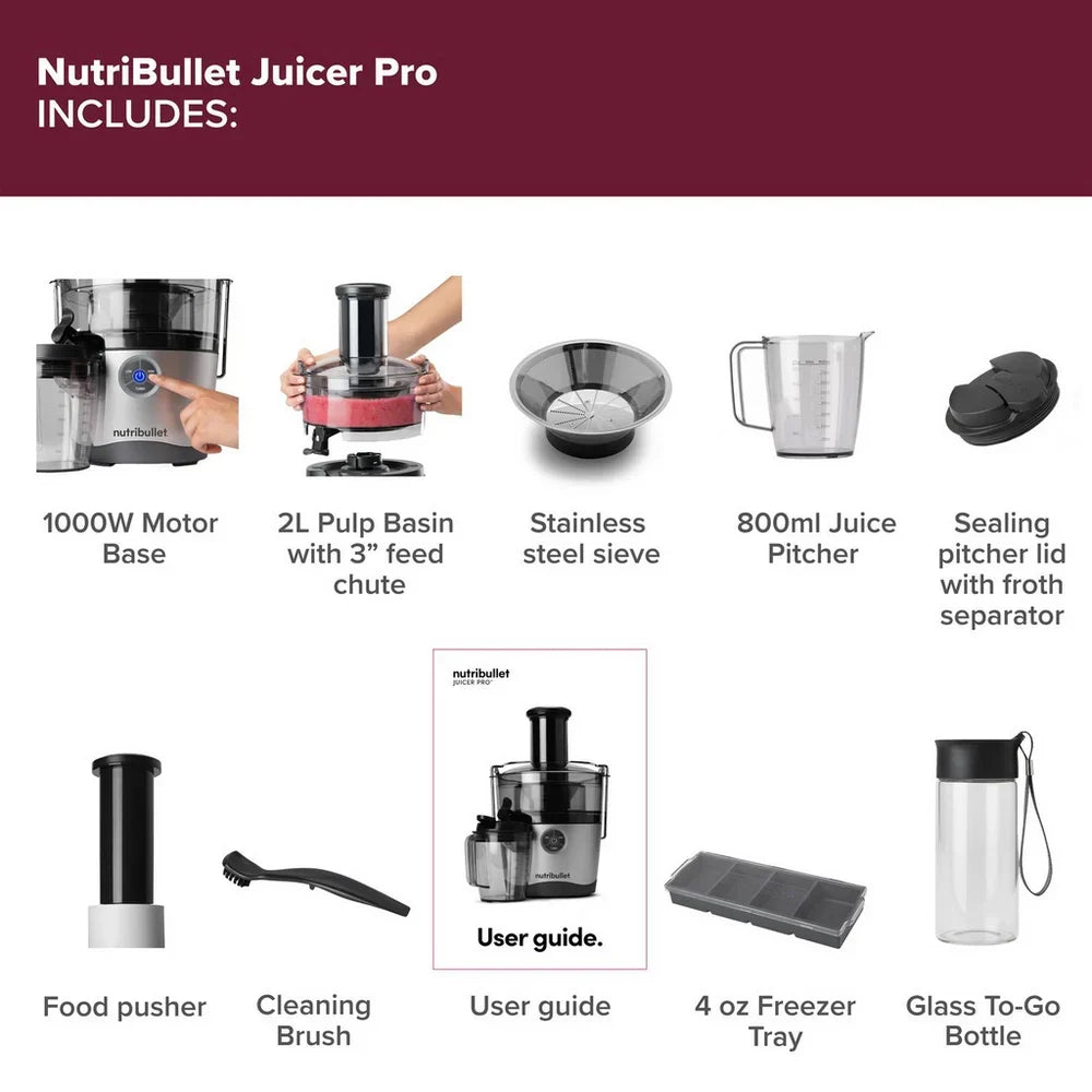 Nutribullet 1000W Juicer Pro NBJ-200 - Silver