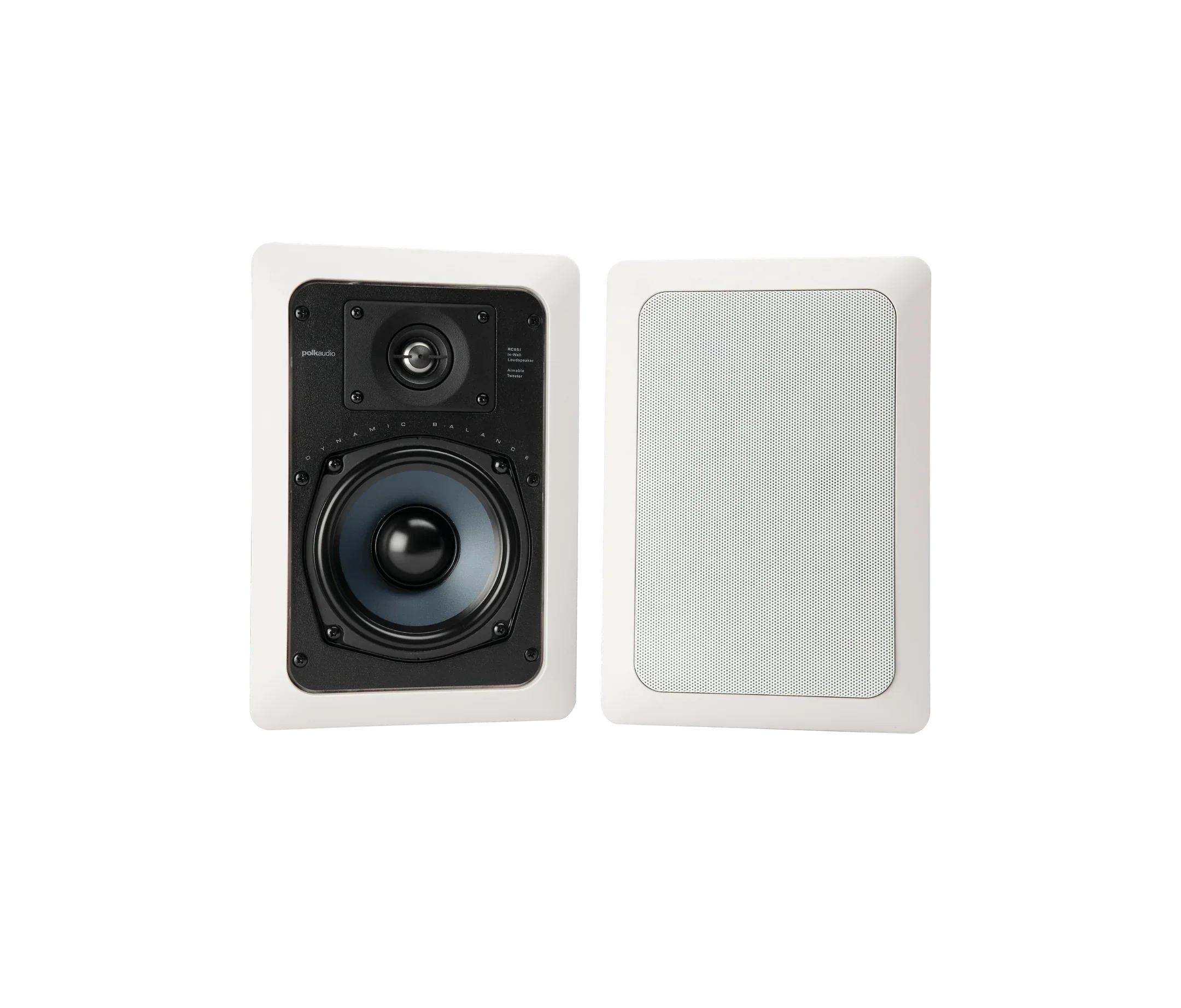 Polk RC55i High-Quality In-Wall Speakers Pair with 5.25inch Drivers White