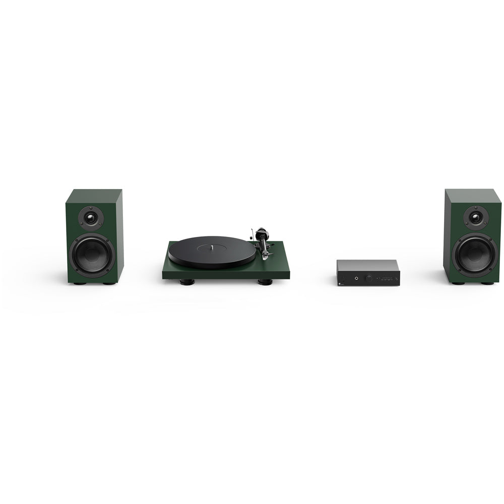 Pro-Ject Colourful Audio System 2 with Debut EVO 2 Turntable MaiA S3 Amplifier and Speaker Box 5 S2 Speakers - Satin Fir Green