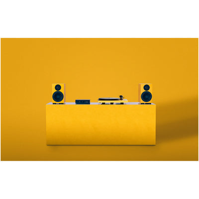 Pro-Ject Colourful Audio System 2 with Debut EVO 2 Turntable MaiA S3 Amplifier and Speaker Box 5 S2 Speakers - Satin Golden Yellow