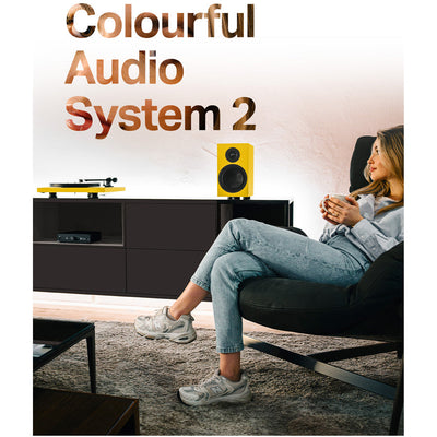 Pro-Ject Colourful Audio System 2 with Debut EVO 2 Turntable MaiA S3 Amplifier and Speaker Box 5 S2 Speakers - Walnut