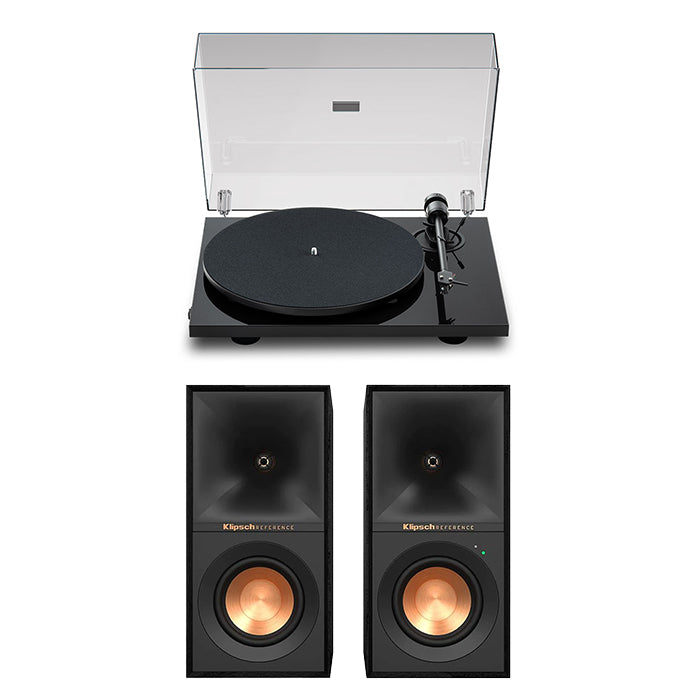 Pro-Ject E1.2 Manual Turntable with Klipsch R40PM Powered Bluetooth Speakers Pair Hi-Fi Package