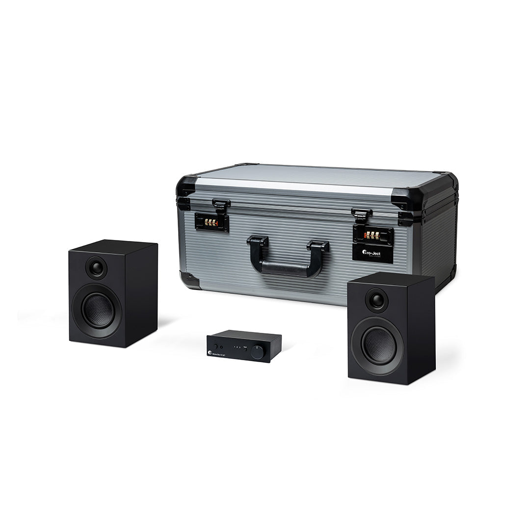 Pro-Ject HiFi Travel Set including Stereo Box S3 BT Amp & Speaker Box 3E Carbon Speakers - Black