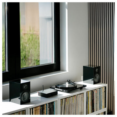 Pro-Ject Stereo Set E1 All-In-One Hi-Fi Set including E1 Turntable with Stereo Box E Integrated Amp and Speaker Box 5E Speakers - Black